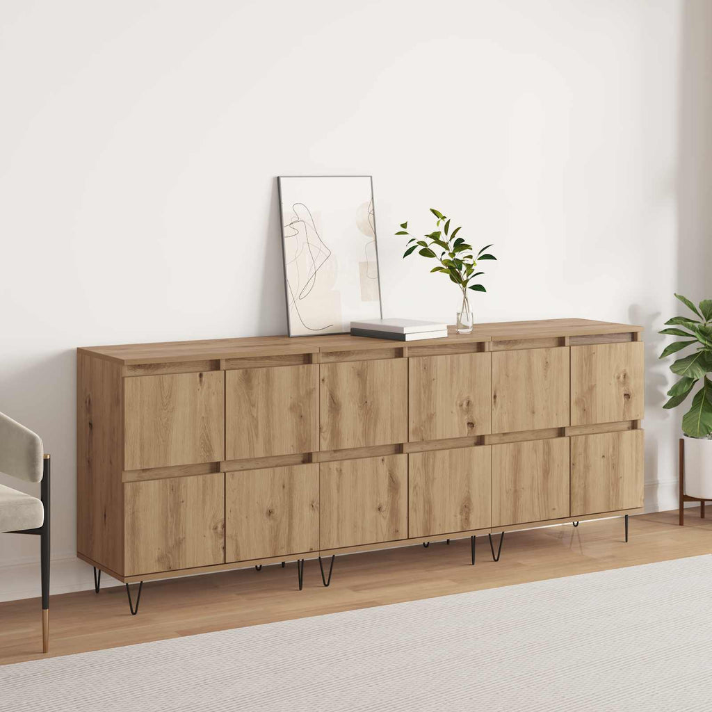 vidaXL Sideboards 3 pcs Artisan-Eiche