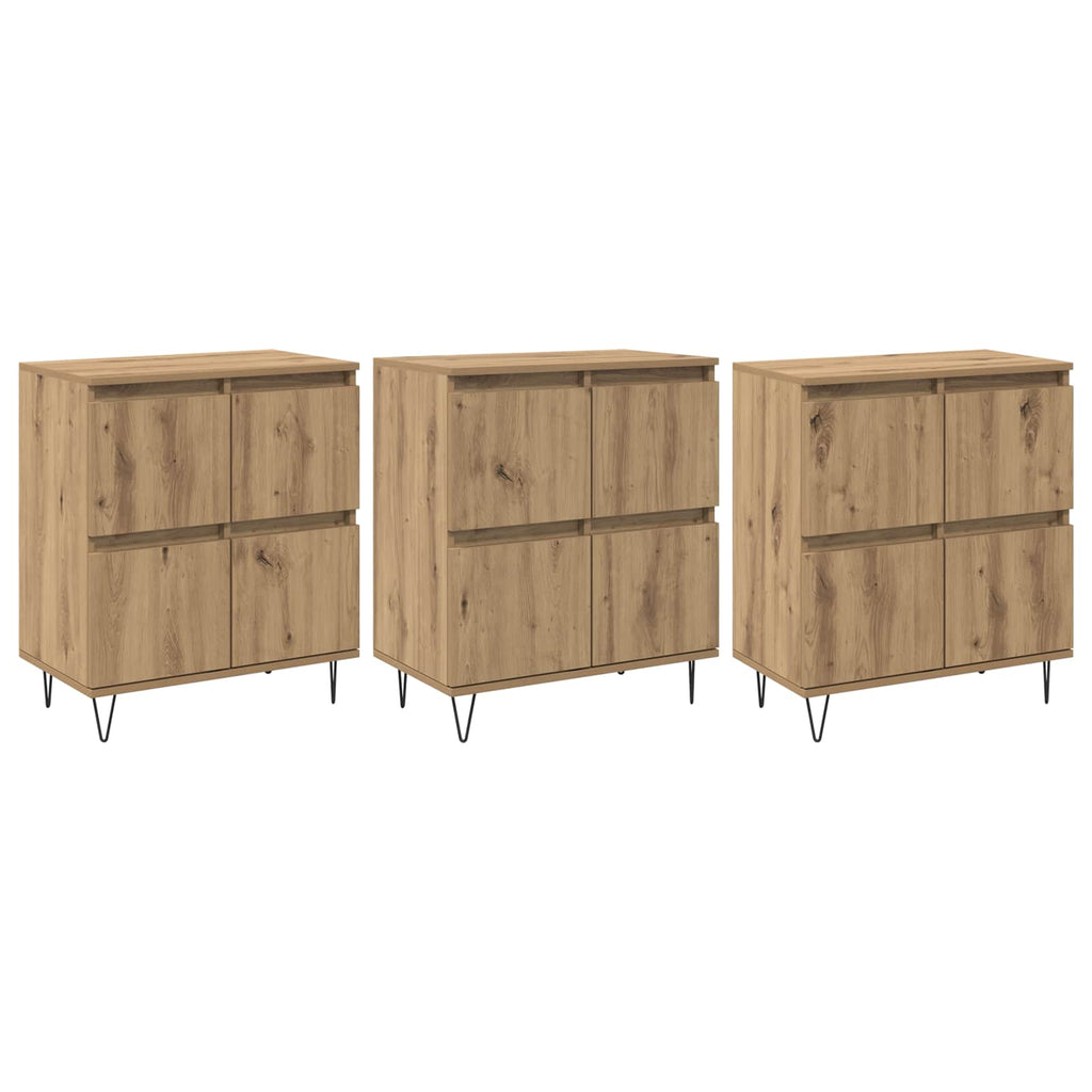 vidaXL Sideboards 3 pcs Artisan-Eiche