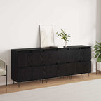 vidaXL Sideboards 3 pcs Schwarz Eichen-Optik