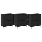 vidaXL Sideboards 3 pcs Schwarz Eichen-Optik