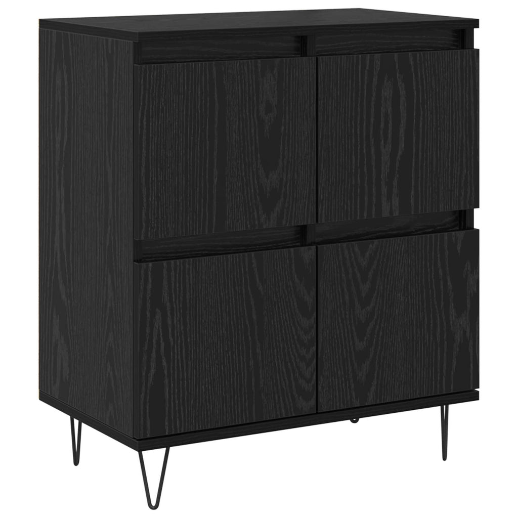 vidaXL Sideboards 3 pcs Schwarz Eichen-Optik