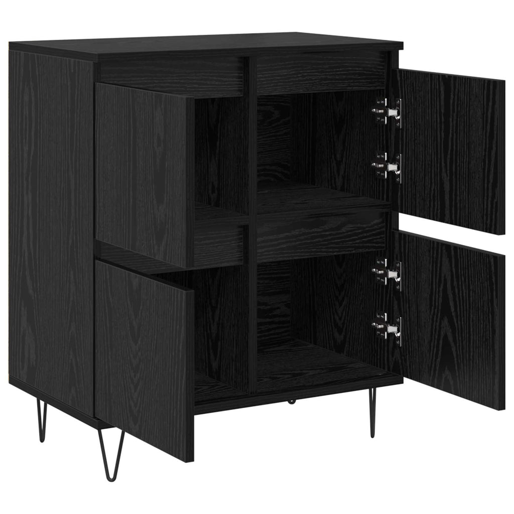 vidaXL Sideboards 3 pcs Schwarz Eichen-Optik