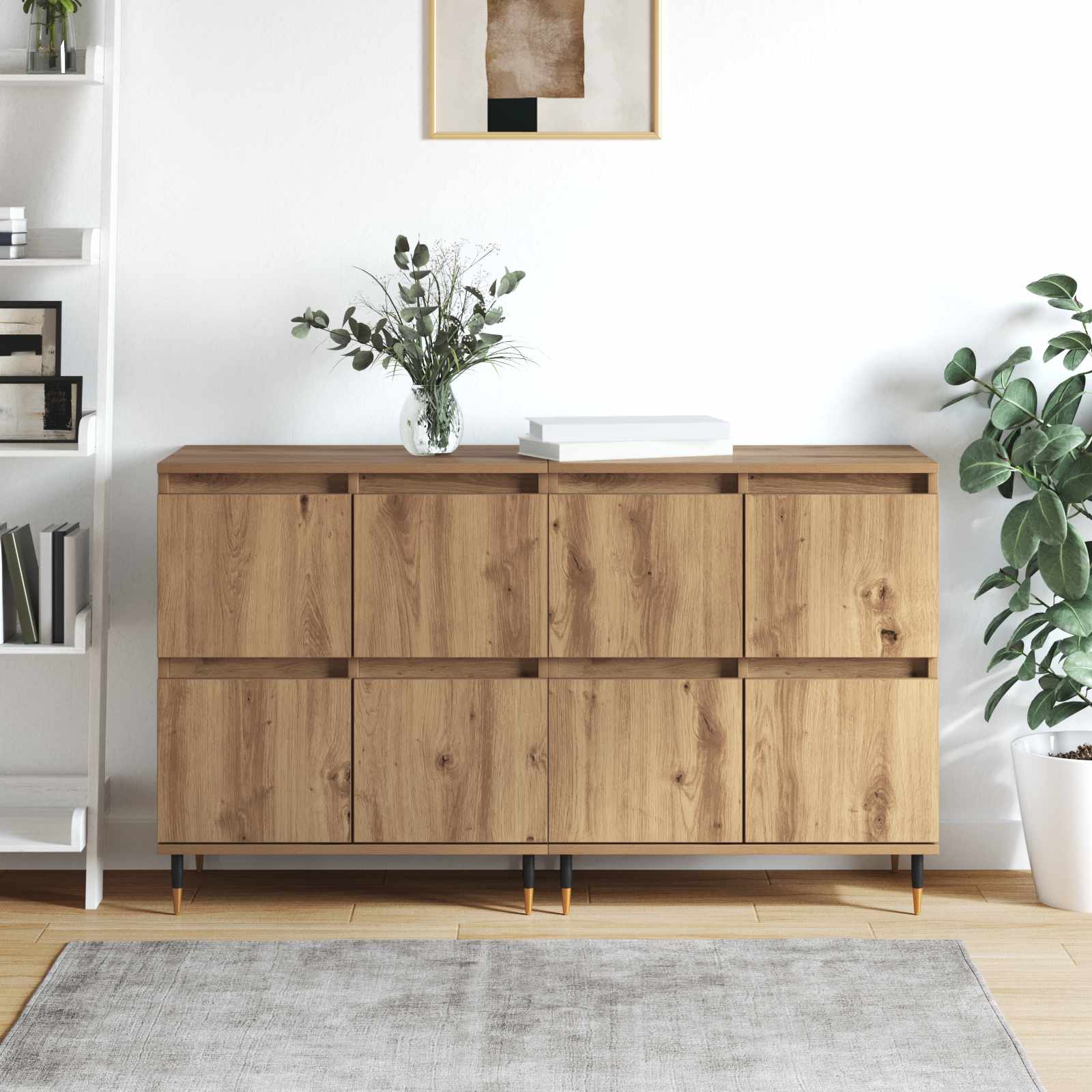 vidaXL Aufbewahrungsschrank 2 pcs Artisan-Eiche 60 x 35 x 70 cm