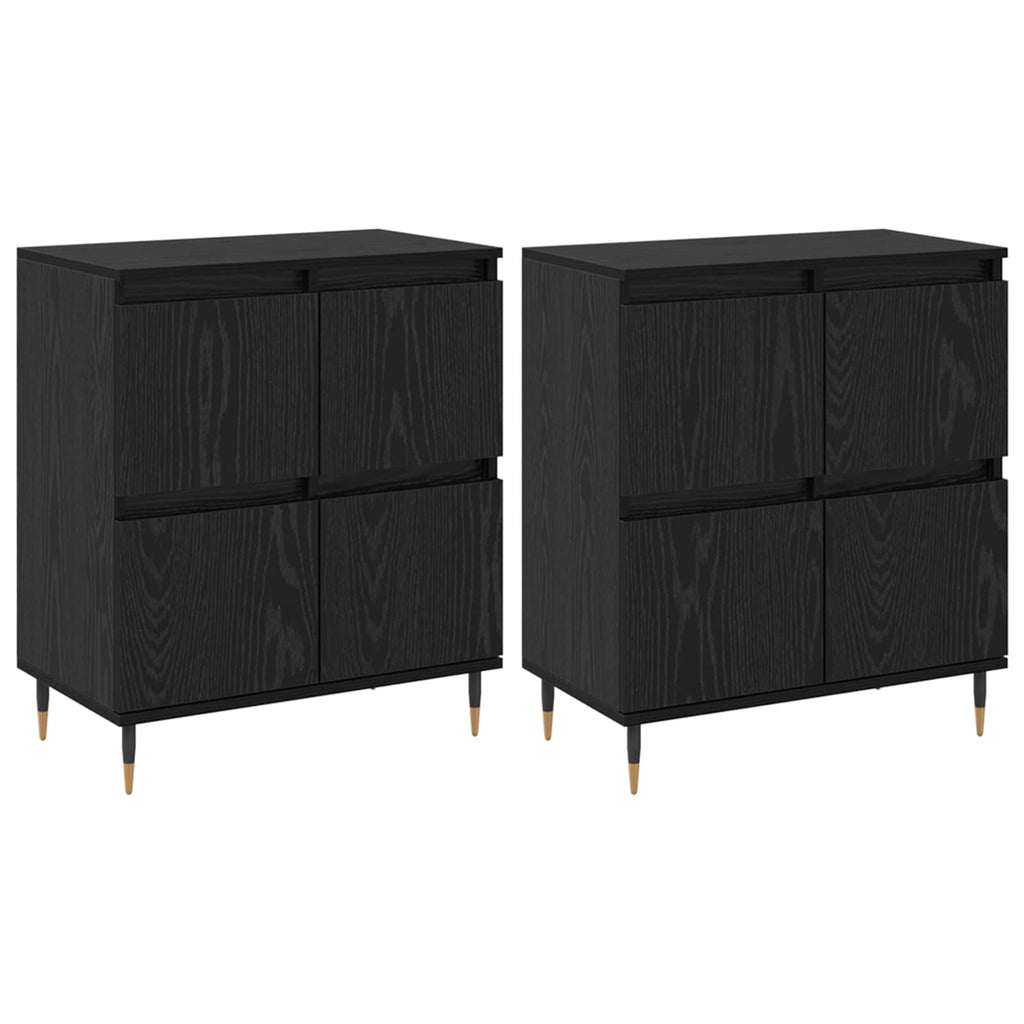 vidaXL Aufbewahrungsschrank 2 pcs Schwarz Eichen-Optik 60 x 35 x 70 cm