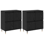 vidaXL Aufbewahrungsschrank 2 pcs Schwarz Eichen-Optik 60 x 35 x 70 cm