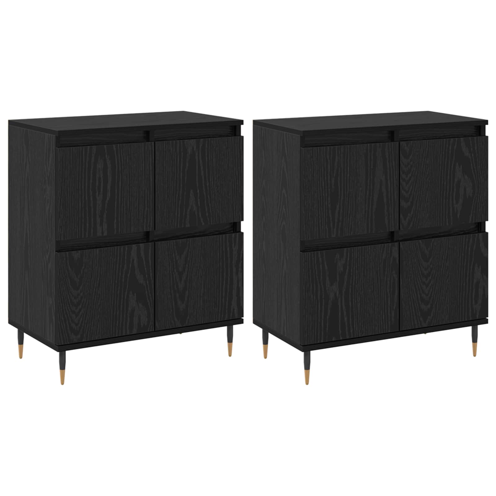 vidaXL Aufbewahrungsschrank 2 pcs Schwarz Eichen-Optik 60 x 35 x 70 cm