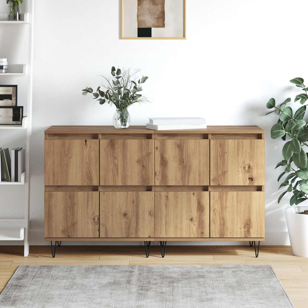 vidaXL Sideboards 2 pcs Artisan-Eiche