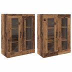 vidaXL Wandmontierte Schränke 2 pcs Altholz 69,5 x 34 x 90 cm