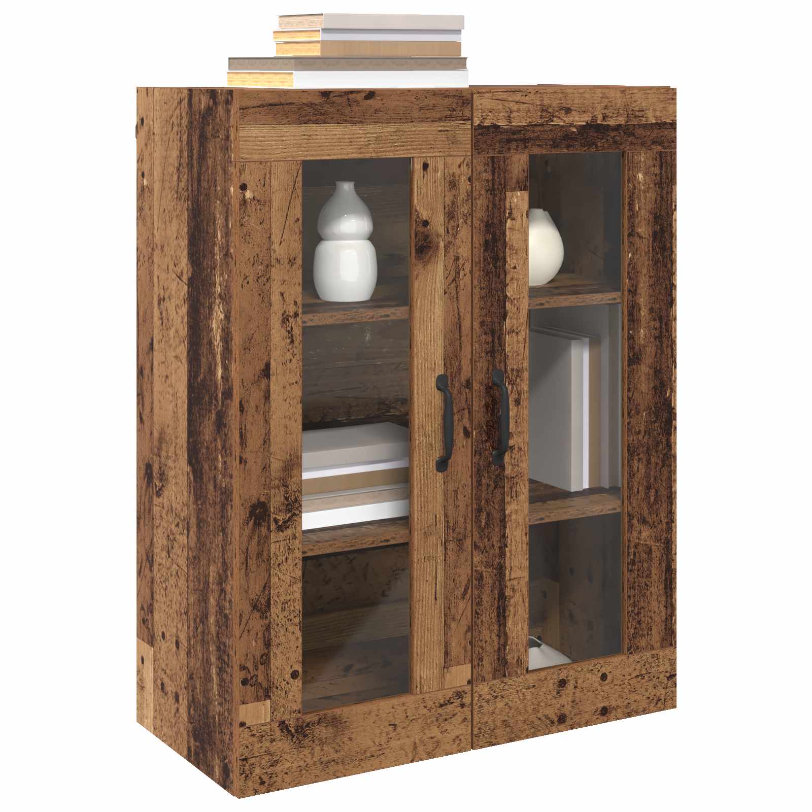 vidaXL Wandmontierte Schränke 2 pcs Altholz 69,5 x 34 x 90 cm