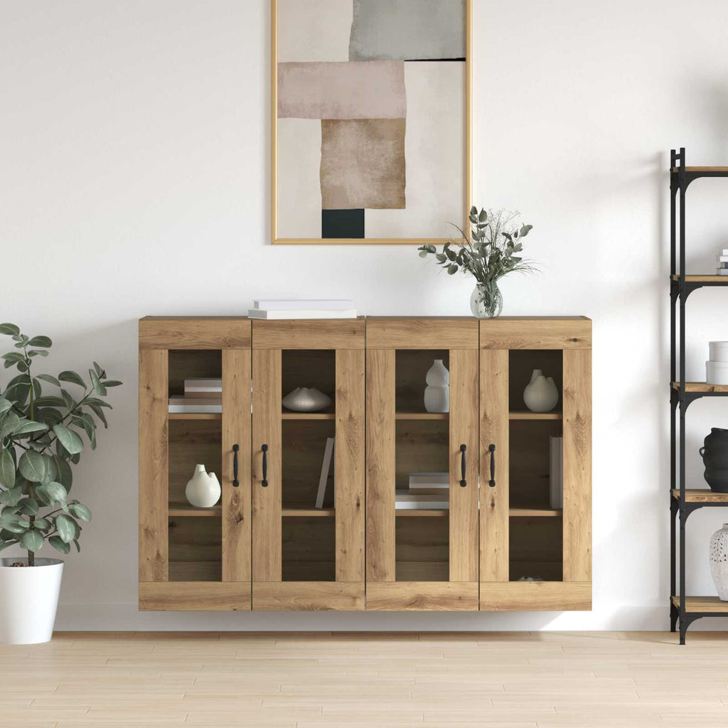 vidaXL Wandmontierte Schränke 2 pcs Artisan-Eiche 69,5 x 34 x 90 cm