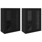 vidaXL Wandmontierte Schränke 2 pcs Schwarz Eichen-Optik