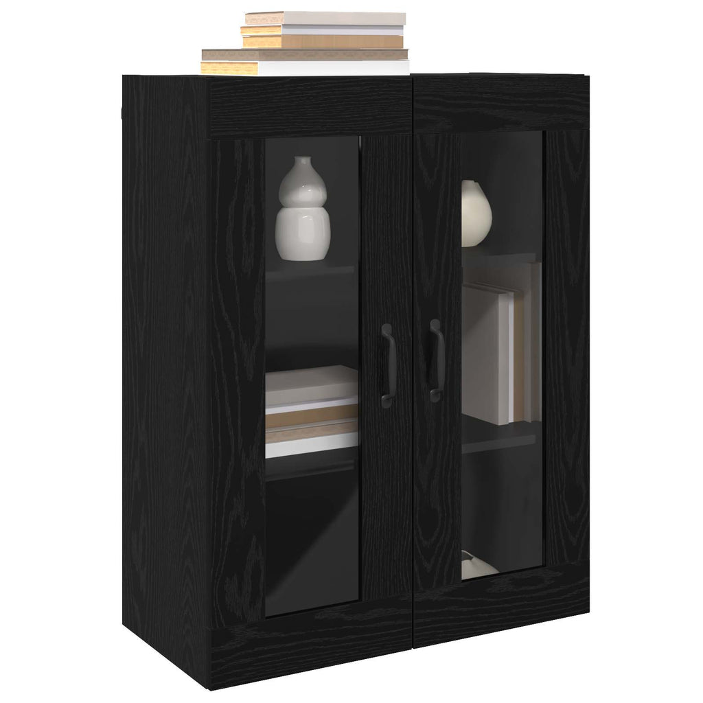 vidaXL Wandmontierte Schränke 2 pcs Schwarz Eichen-Optik