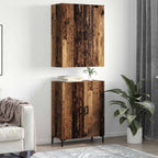 vidaXL Highboard Wandmontiert Altholz 69,5 x 34 x 180 cm Holzwerkstoff