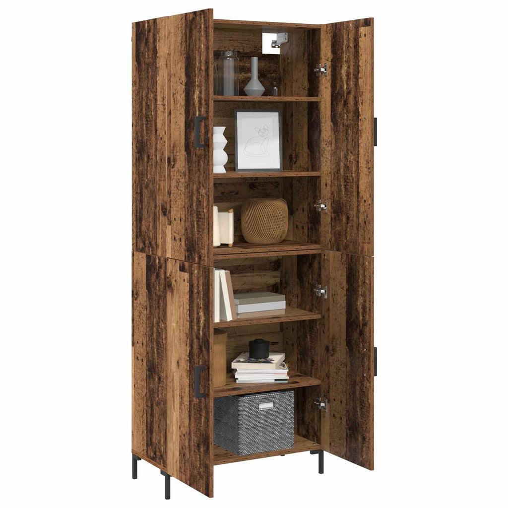 vidaXL Highboard Wandmontiert Altholz 69,5 x 34 x 180 cm Holzwerkstoff