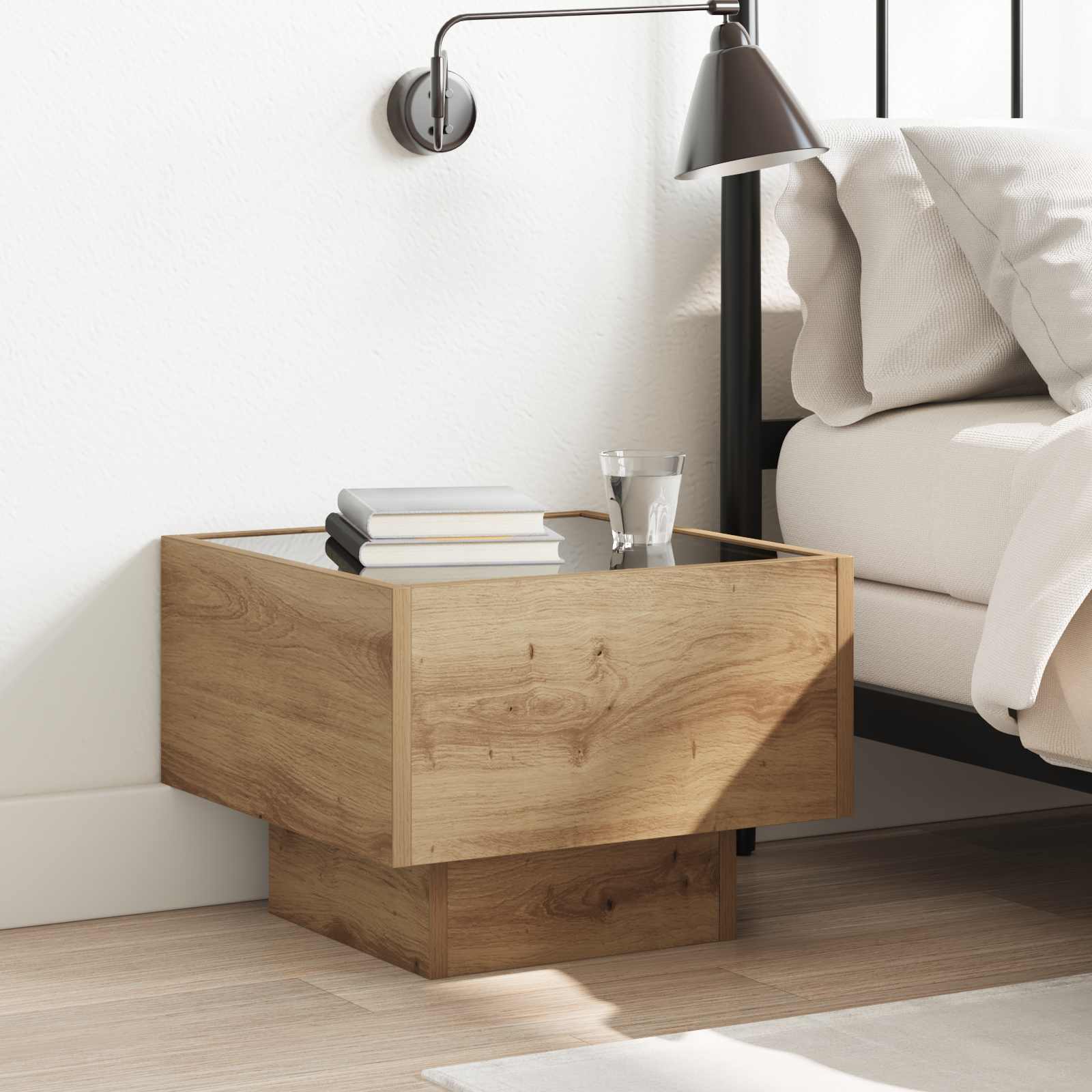 vidaXL Couchtisch Artisan-Eiche 40 x 40 x 30 cm Holzwerkstoff