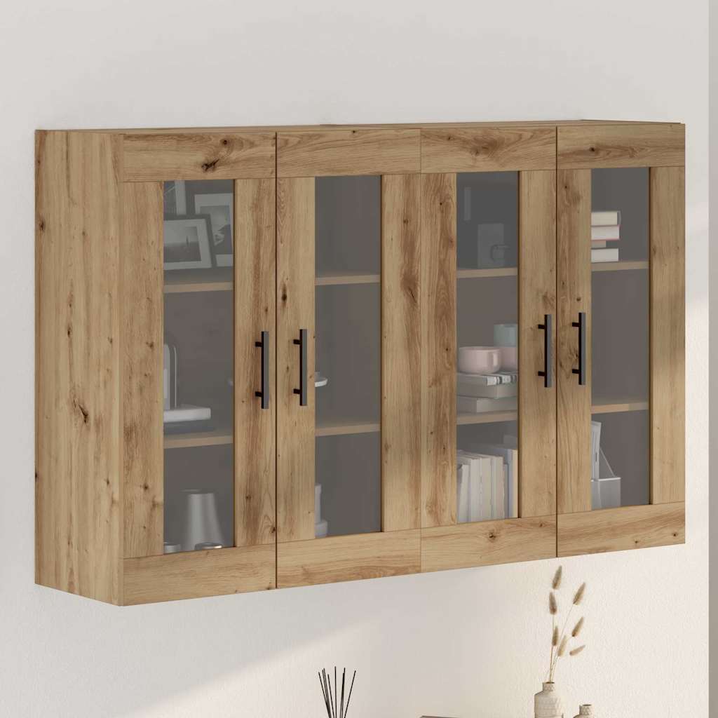 vidaXL Wandmontierte Schränke 2 pcs Artisan-Eiche und Schwarz