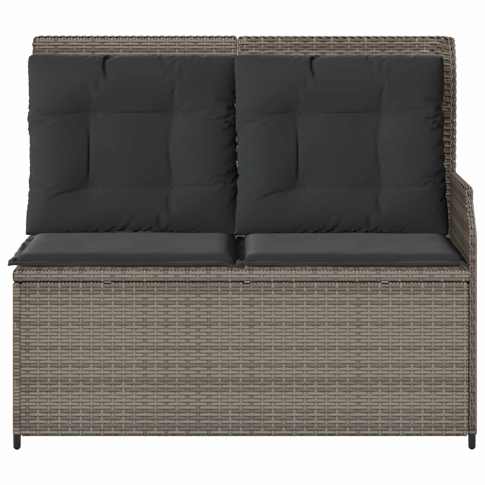 vidaXL Gartenbank mit Kissen Grau Poly-Rattan