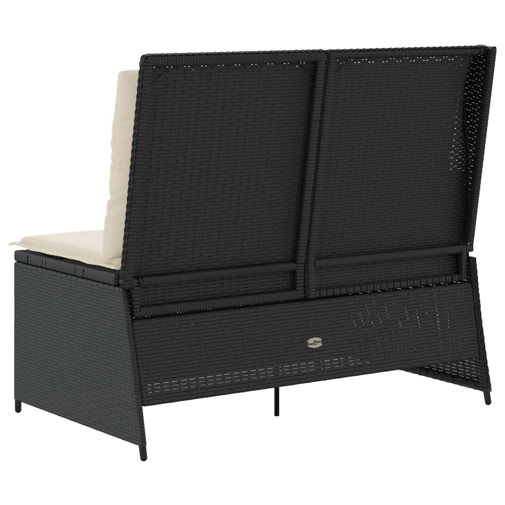 vidaXL Gartenbank Schwarz Poly-Rattan