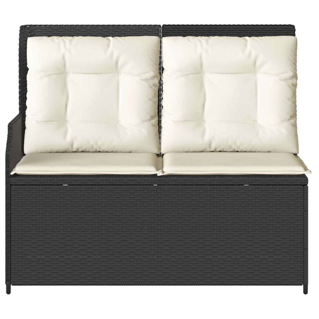 vidaXL Gartenbank Schwarz Poly-Rattan