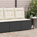vidaXL Garten-Sofa mit Kissen Schwarz und Cremeweiß Poly-Rattan