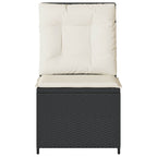 vidaXL Garten-Sofa mit Kissen Schwarz und Cremeweiß Poly-Rattan