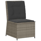 vidaXL Garten-Sofa mit Kissen Grau Poly-Rattan