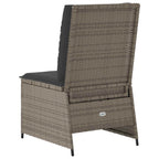 vidaXL Garten-Sofa mit Kissen Grau Poly-Rattan