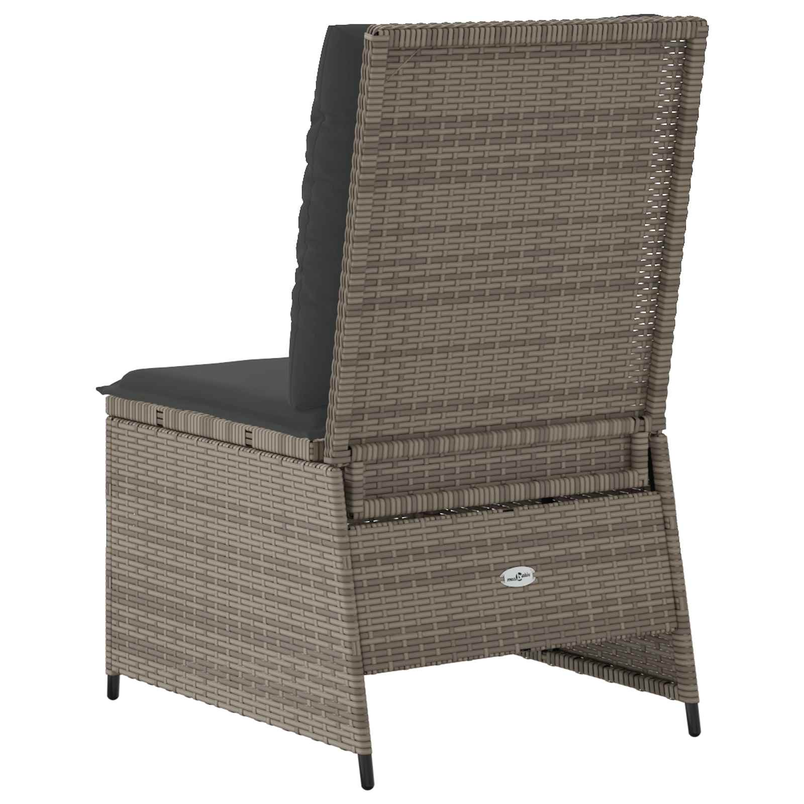 vidaXL Garten-Sofa mit Kissen Grau Poly-Rattan