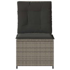 vidaXL Garten-Sofa mit Kissen Grau Poly-Rattan
