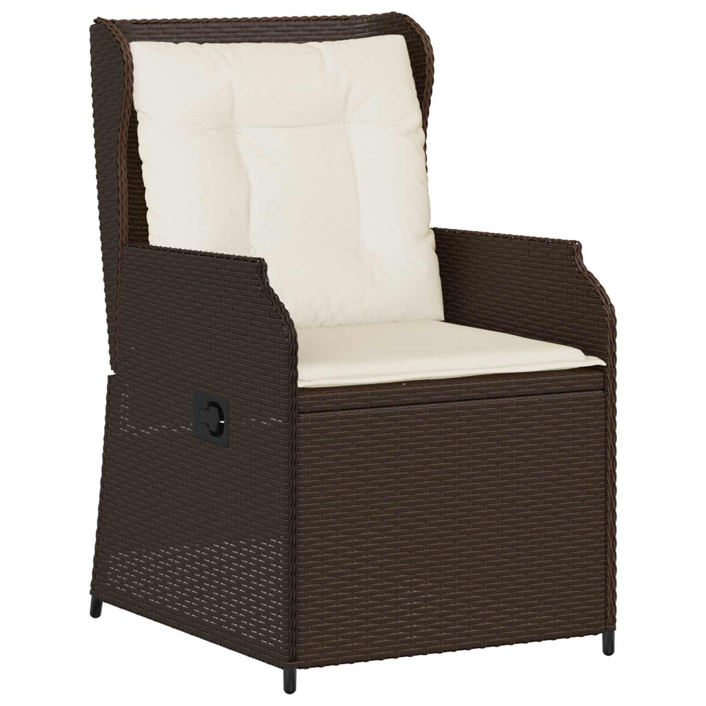 vidaXL Gartenbank 2 pcs Braun Poly-Rattan