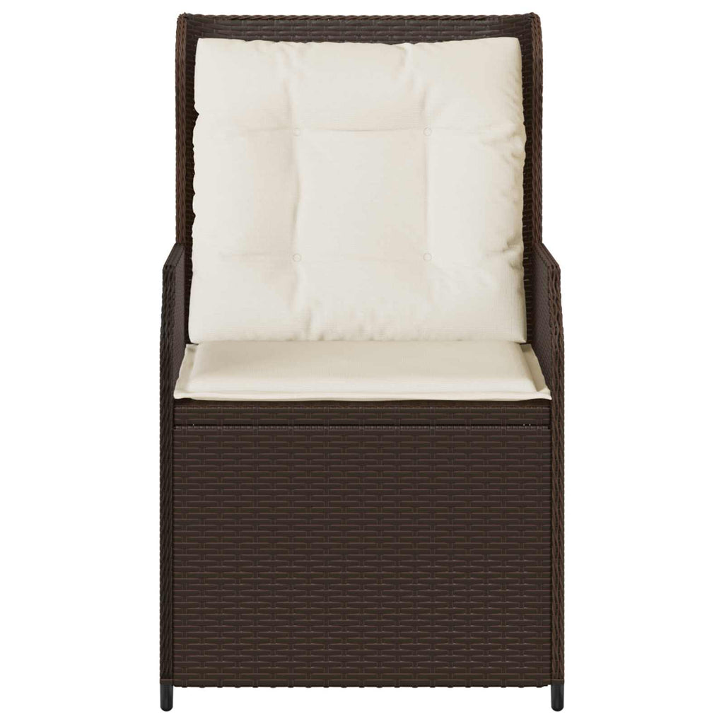 vidaXL Gartenbank 2 pcs Braun Poly-Rattan