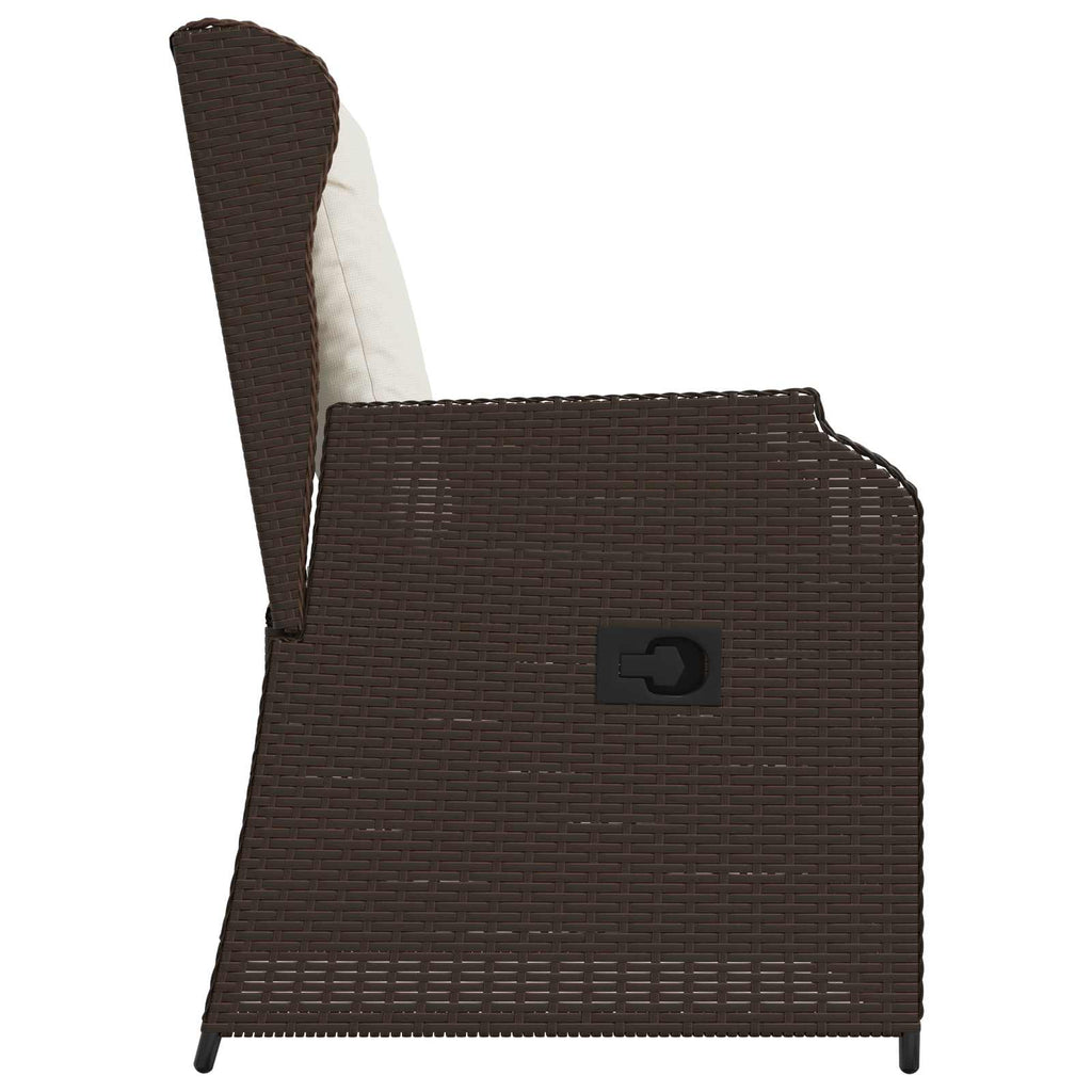 vidaXL Gartenbank 2 pcs Braun Poly-Rattan