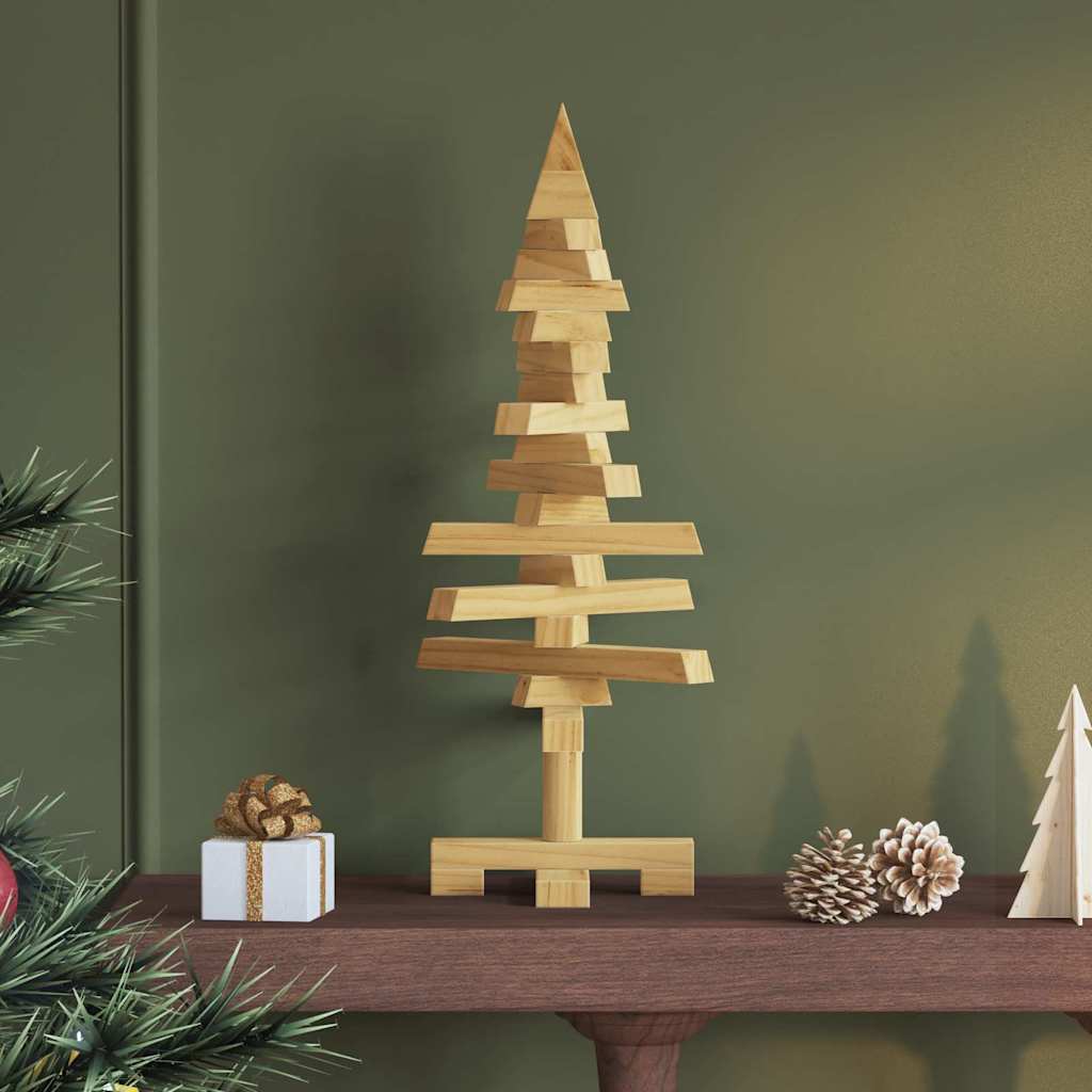 vidaXL Holz Weihnachtsbaum mit Ständer Braun 60 cm Massivholz Kiefer