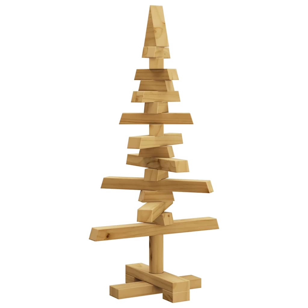 vidaXL Holz Weihnachtsbaum mit Ständer Braun 60 cm Massivholz Kiefer