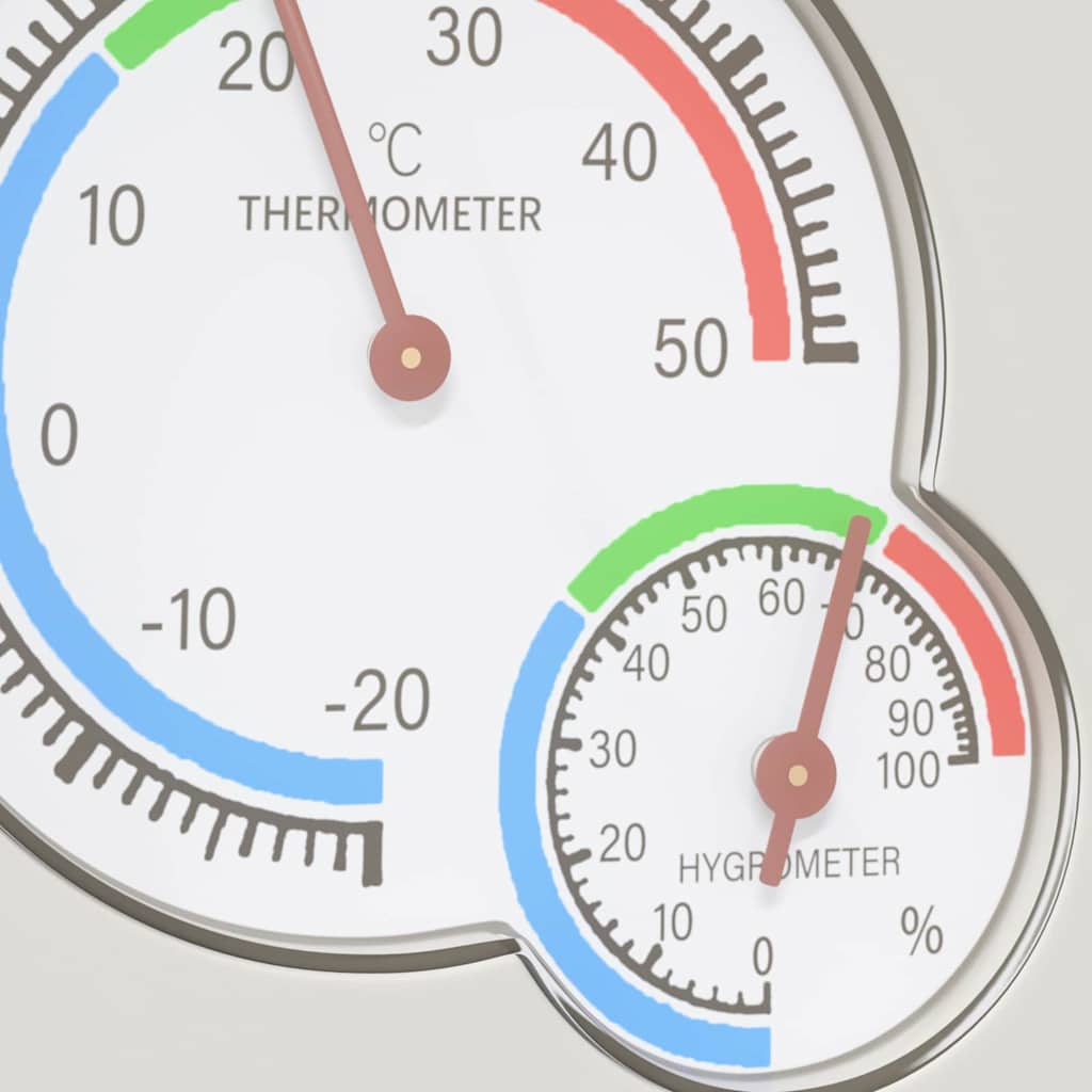 vidaXL Thermo-Hygrometer Weiß 7,5 x 7,5 x 1,2 cm ABS