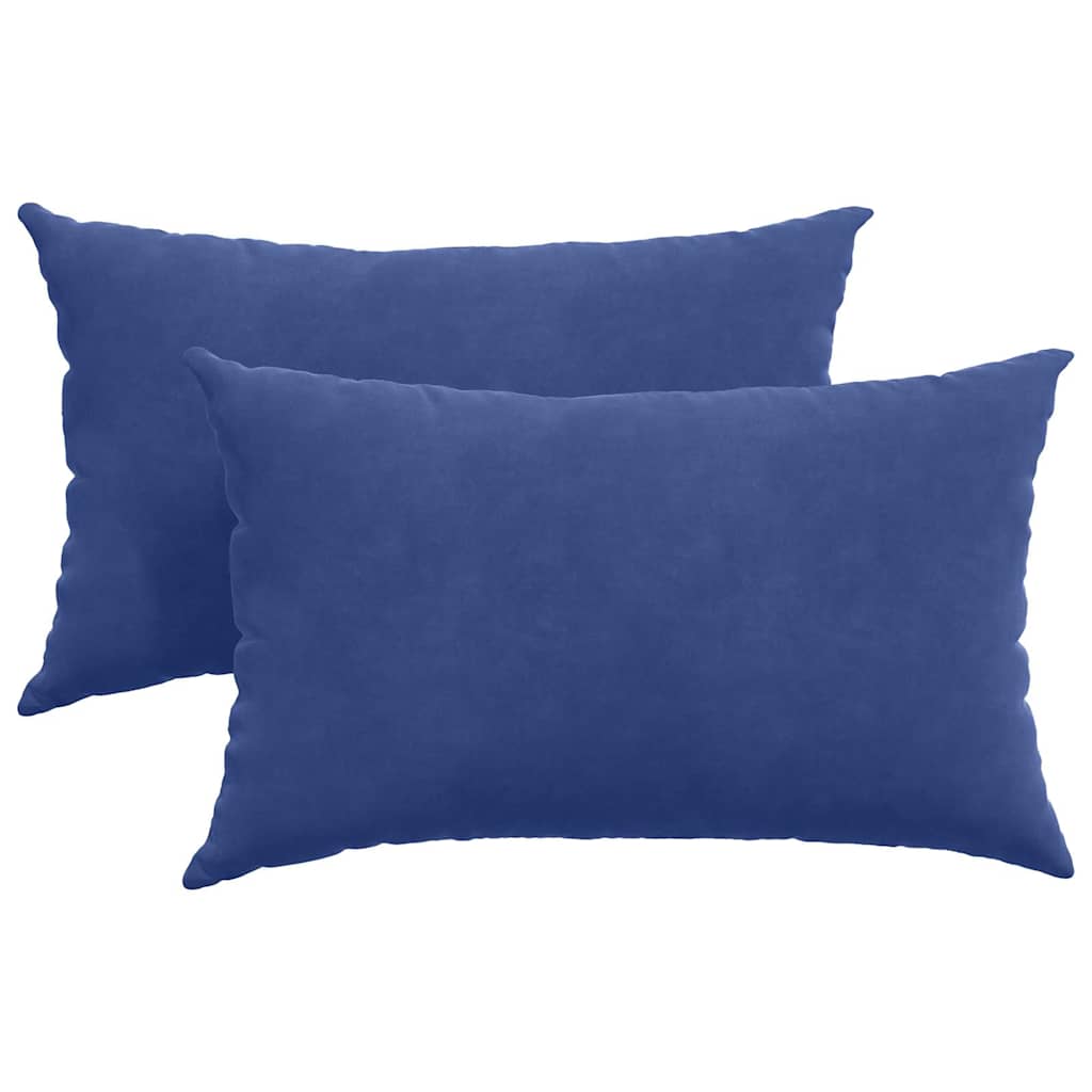 vidaXL Sofakissen 2 Stück Polizeiblau 50 x 30 cm Cordstoff