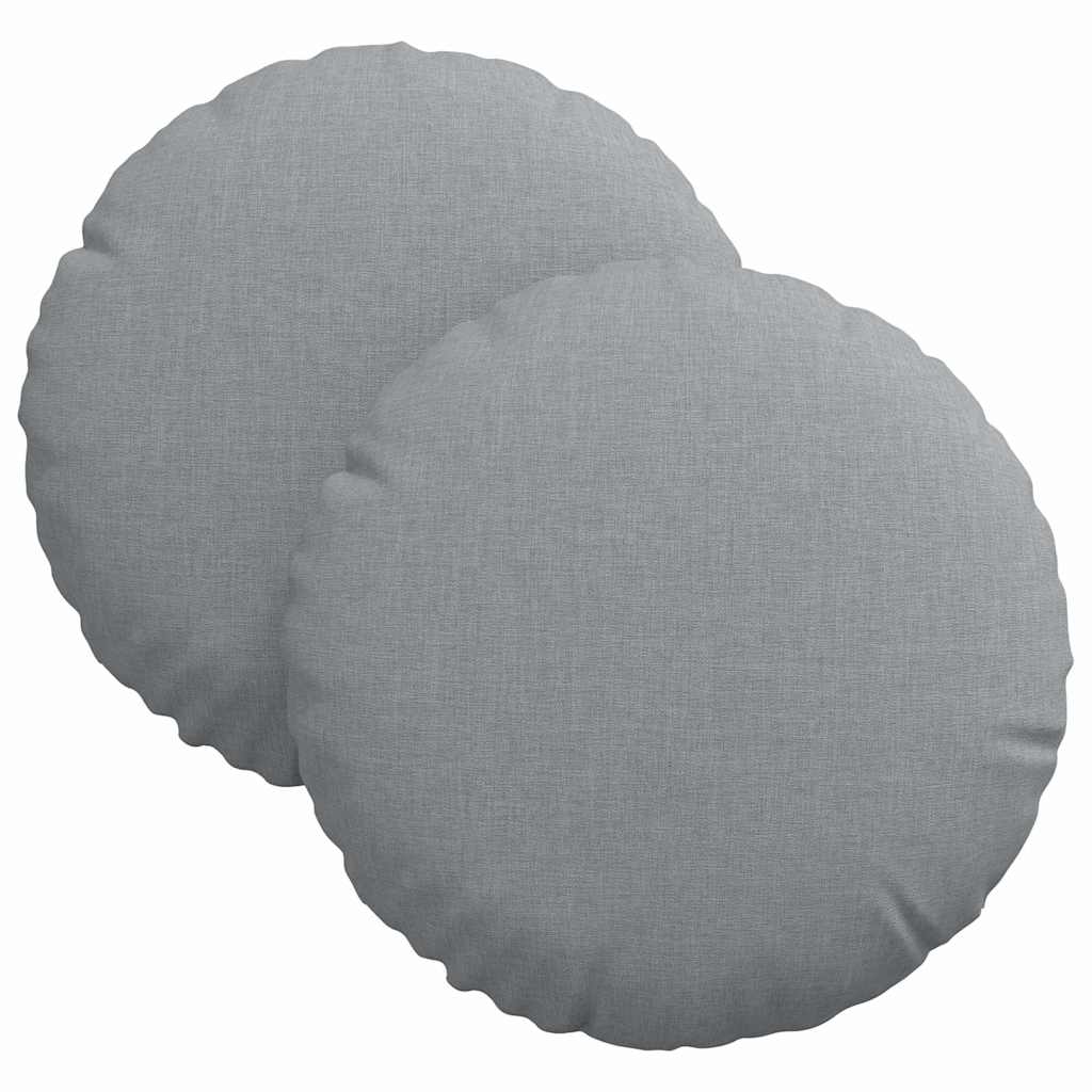 vidaXL Sitzkissen 2 pcs Hellgrau Ø30 x 13 cm Stoff