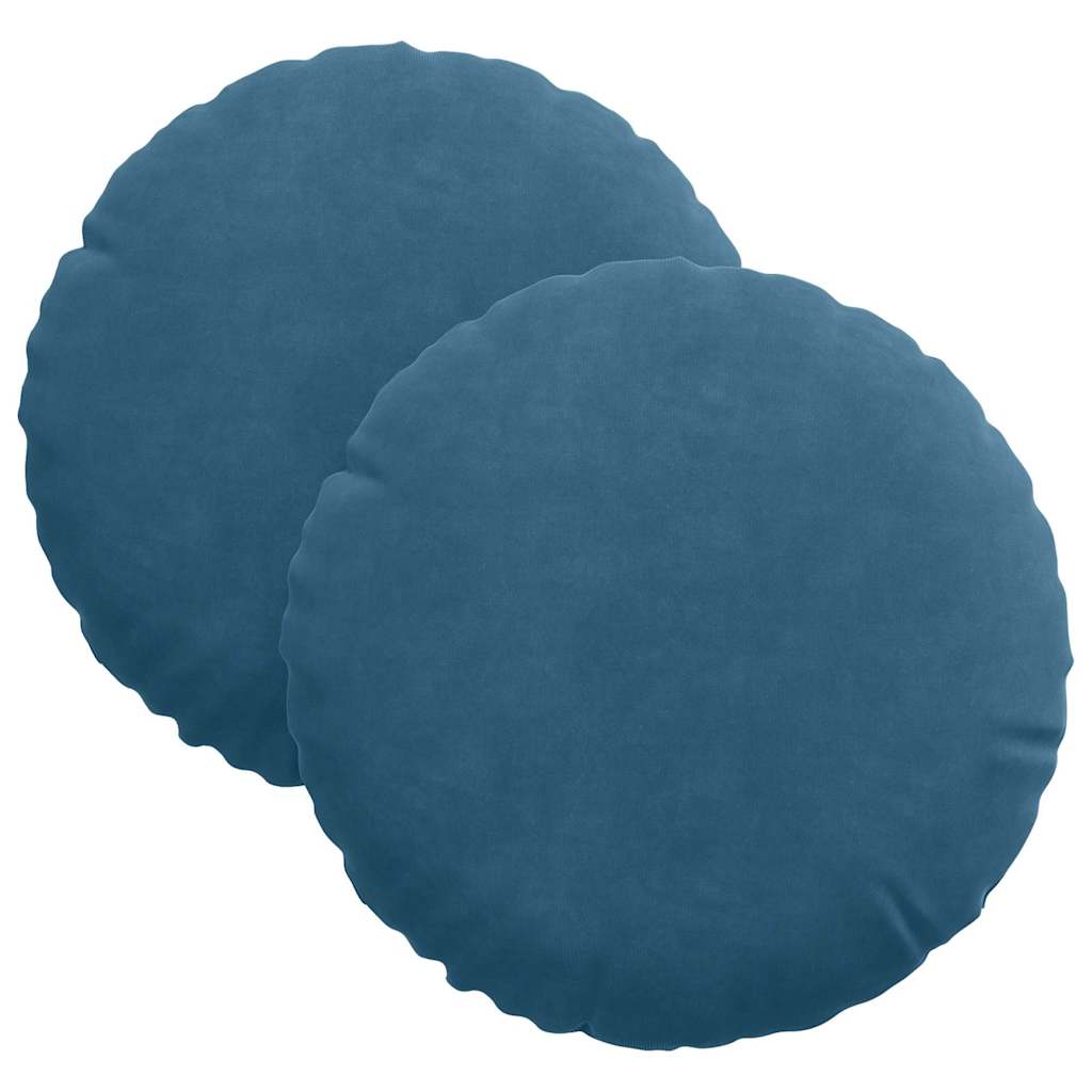 vidaXL Sitzkissen 2 pcs Blau Ø30 x 13 cm Samt