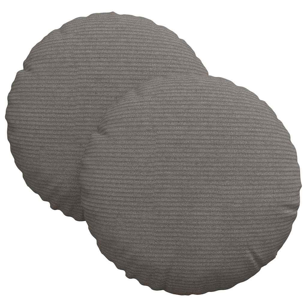 vidaXL Sitzkissen 2 pcs Hellgrau Ø30 x 13 cm Cordstoff
