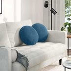 vidaXL Sitzkissen 2 Stück Blau Ø 40 x 13 cm Samt