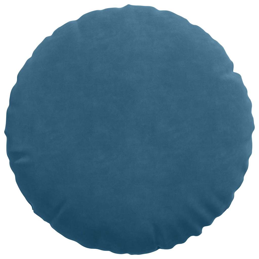 vidaXL Sitzkissen 2 Stück Blau Ø 40 x 13 cm Samt
