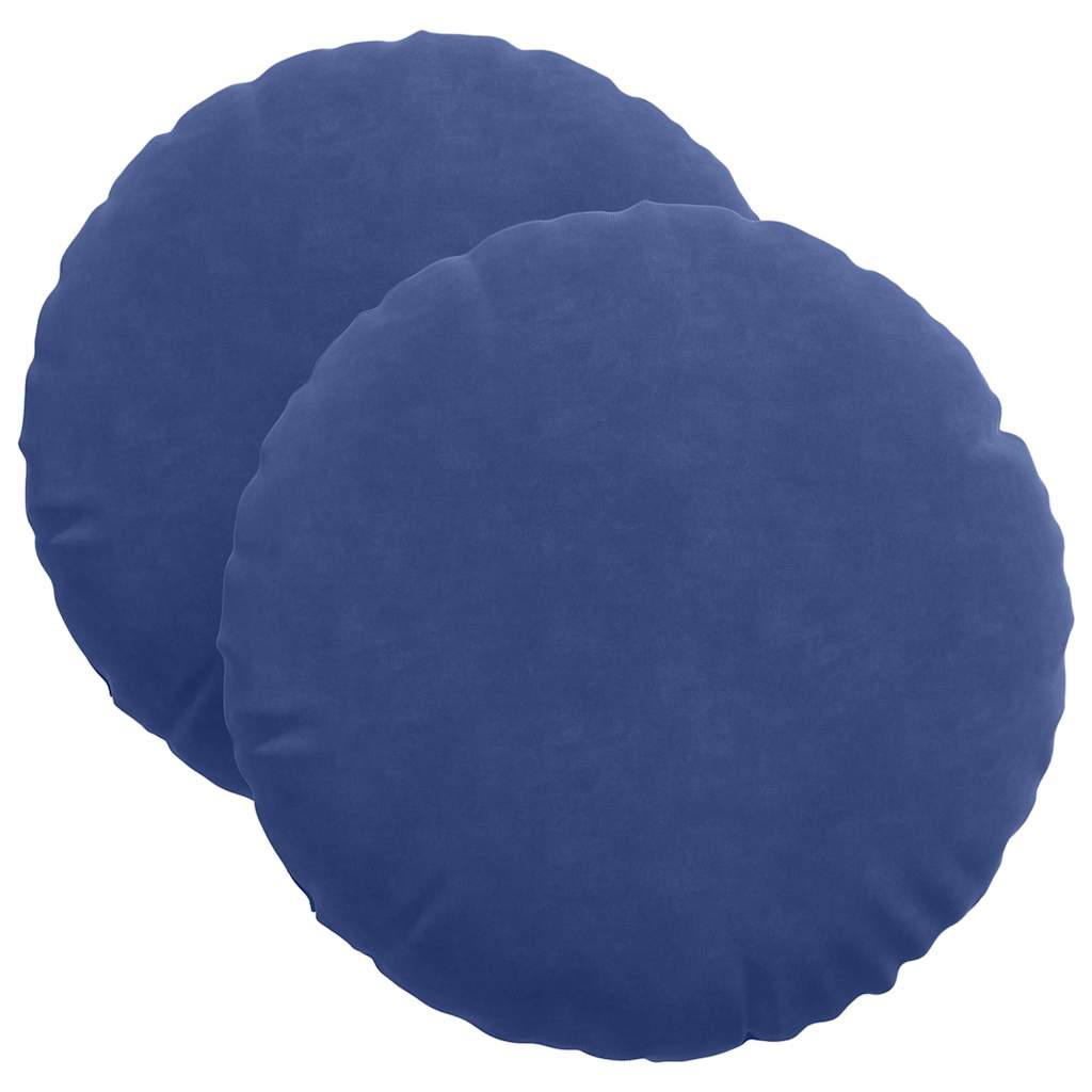 vidaXL Sitzkissen 2 Stück Polizeiblau Ø 40 x 13 cm Samt