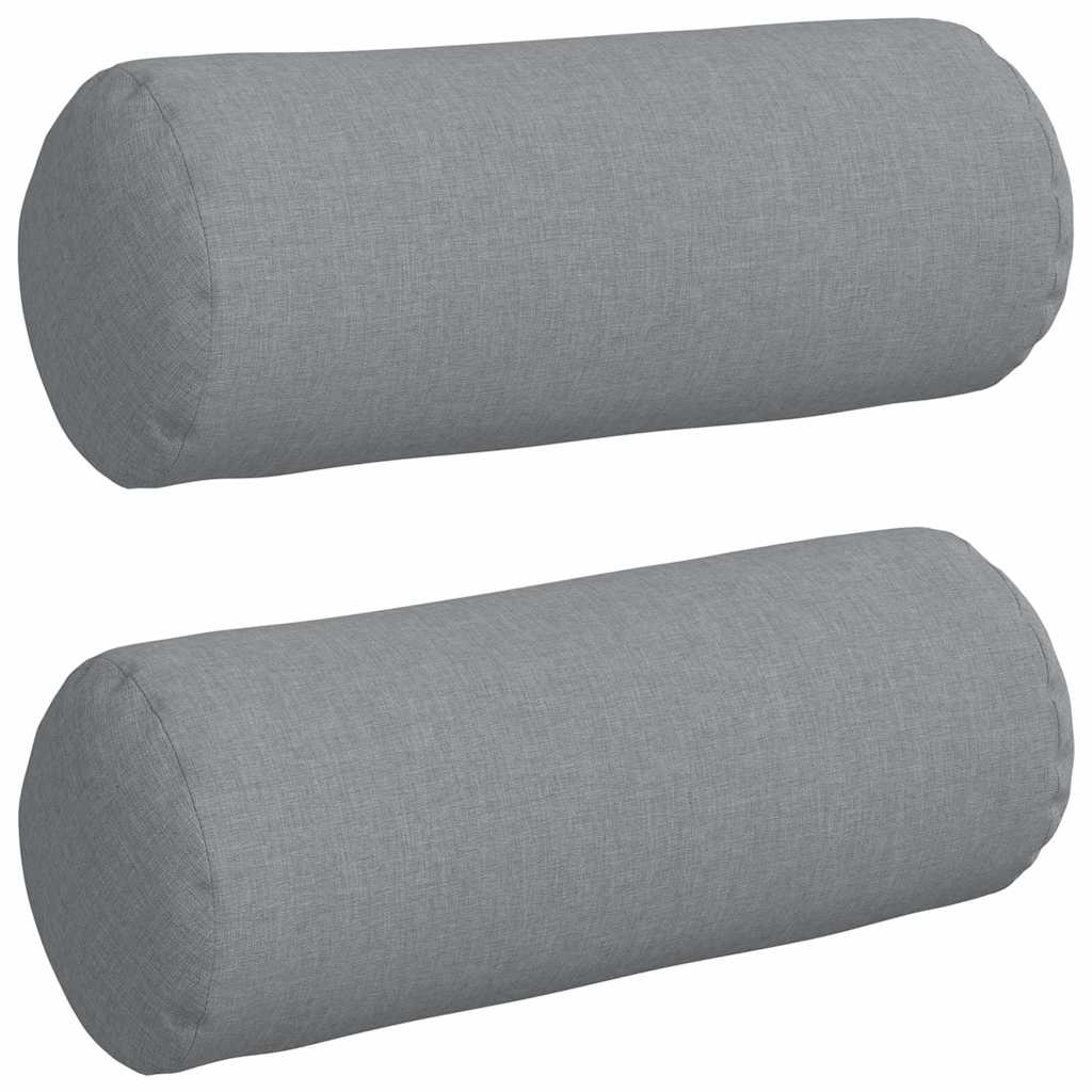 vidaXL Bolsterkissen 2 Stück Hellgrau Ø 15 x 40 cm Stoff