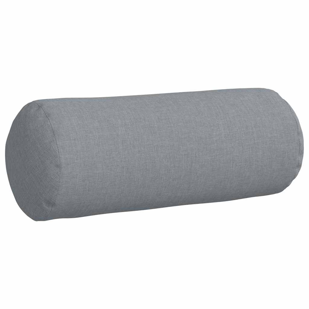 vidaXL Bolsterkissen 2 Stück Hellgrau Ø 15 x 40 cm Stoff