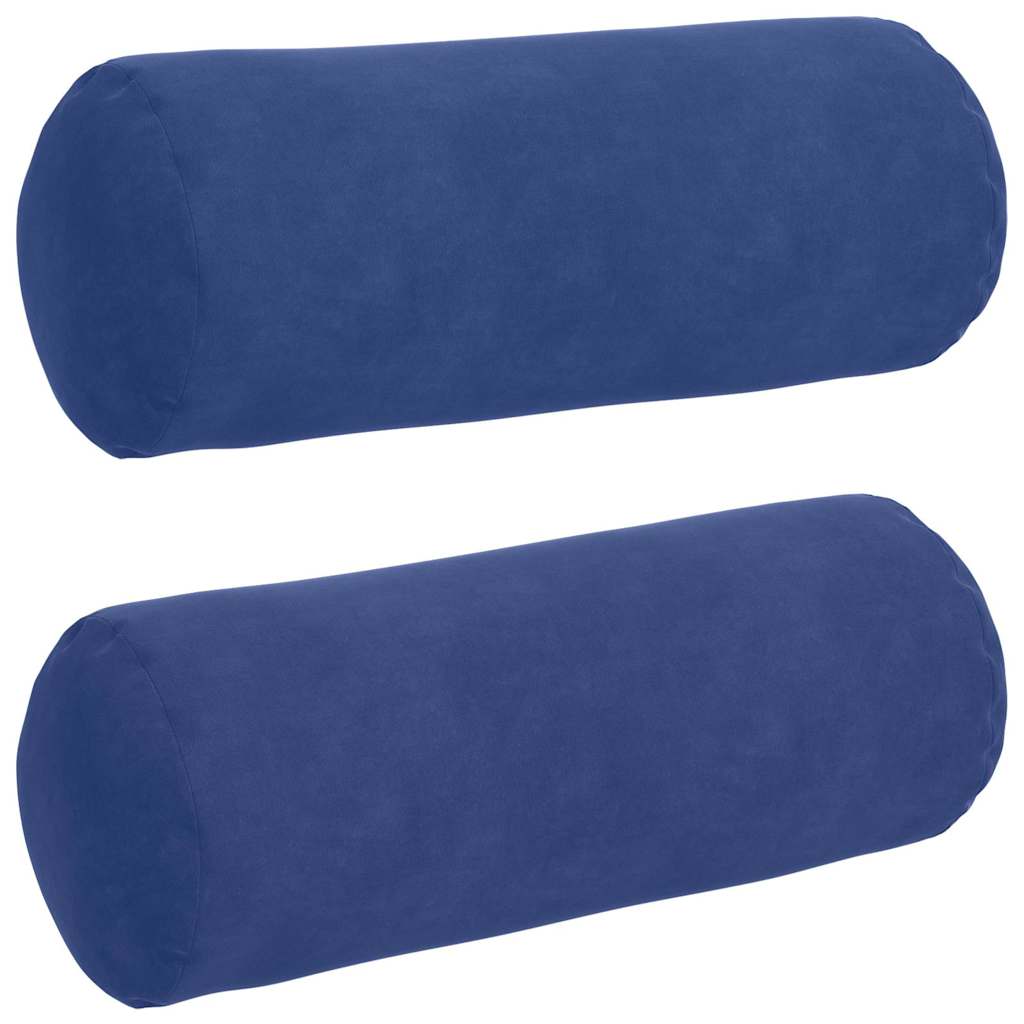 vidaXL Bolsterkissen 2 Stück Polizeiblau Ø 15 x 40 cm Cordstoff