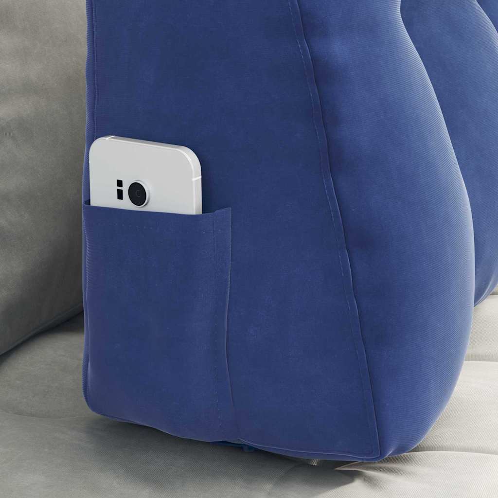 vidaXL Rücken Kissen Polizeiblau 80 x 24 x 50 cm Samt