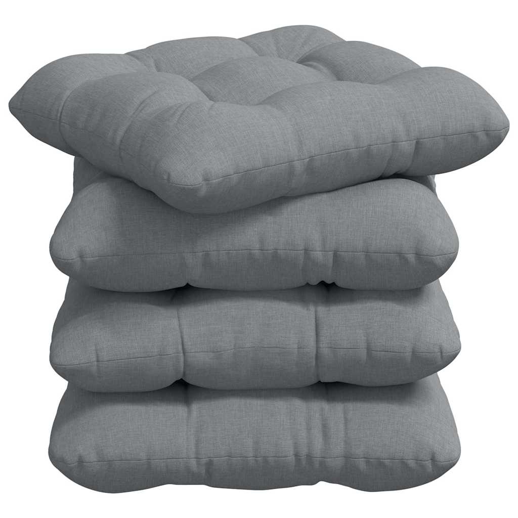 vidaXL Sitzkissen 4 pcs Hellgrau 40 x 40 x 12 cm Stoff