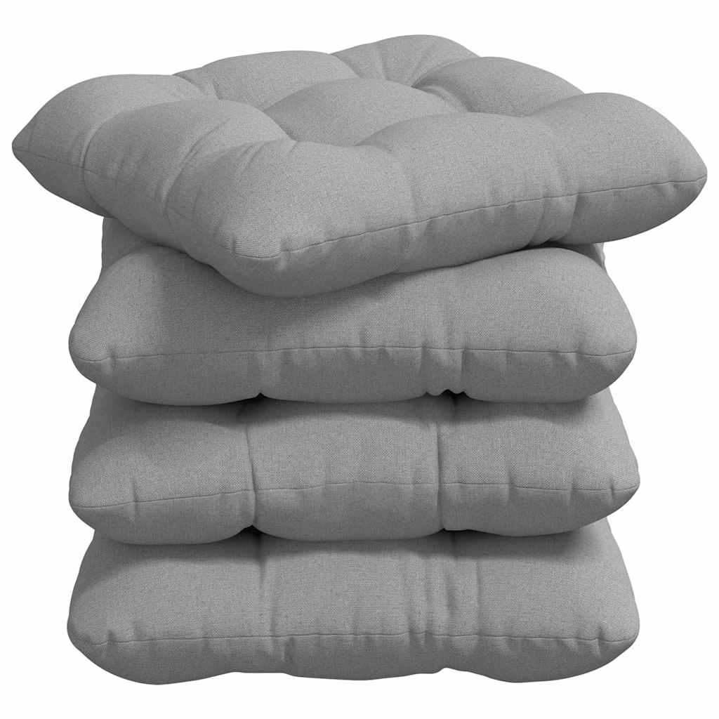 vidaXL Sitzkissen 4 pcs Wolkengrau 40 x 40 x 12 cm Stoff