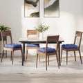vidaXL Sitzkissen 4 pcs Jeans blau 40 x 40 x 12 cm Stoff