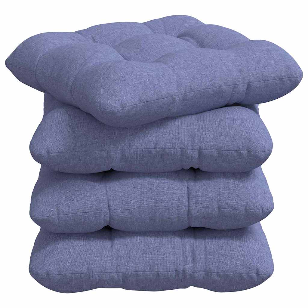 vidaXL Sitzkissen 4 pcs Jeans blau 40 x 40 x 12 cm Stoff